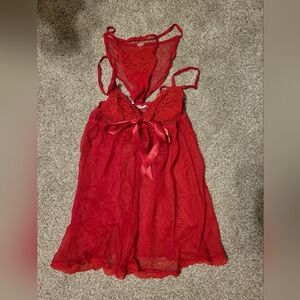 Red Lace Babydoll Lingere